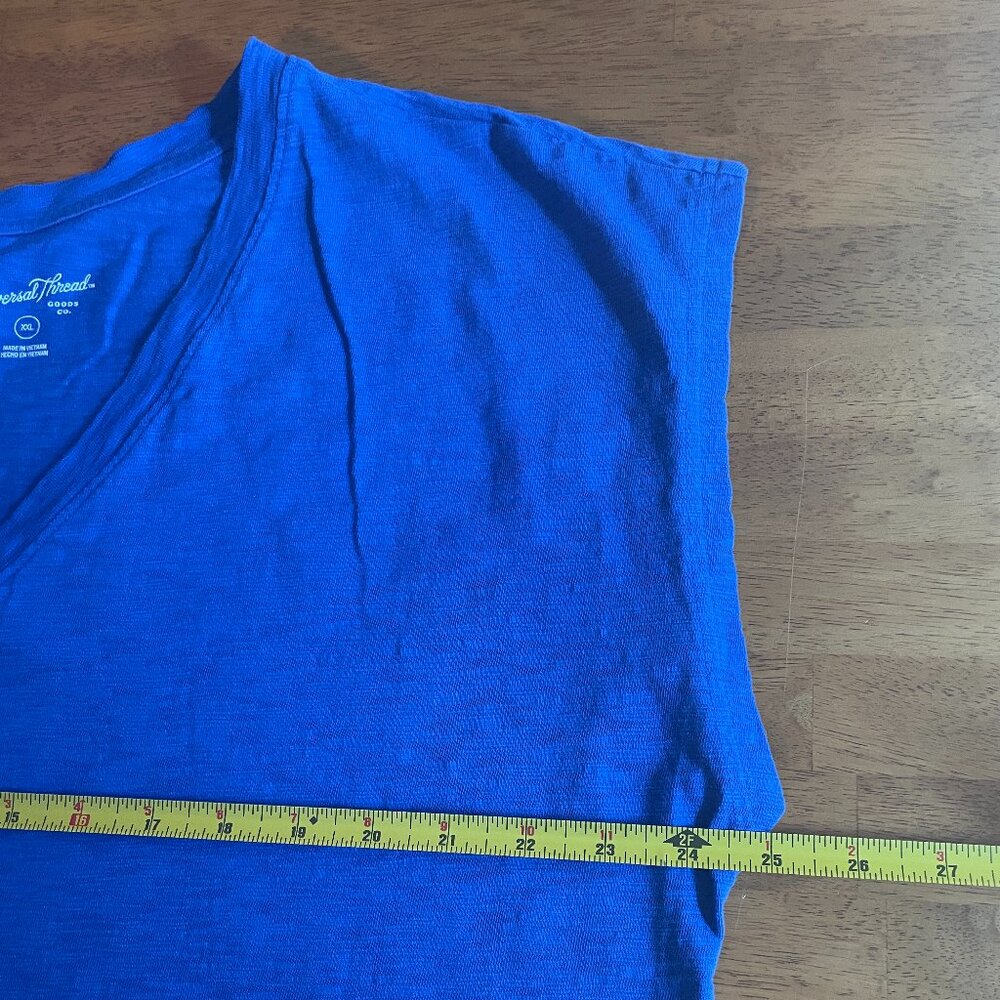 Size XXL cobalt blue Universal Thread short sleeve, midi T-shirt dress - Picture 5 of 11